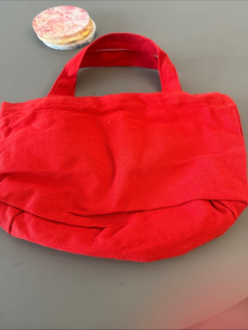 Red Canvas Tote Bag - Unbranded